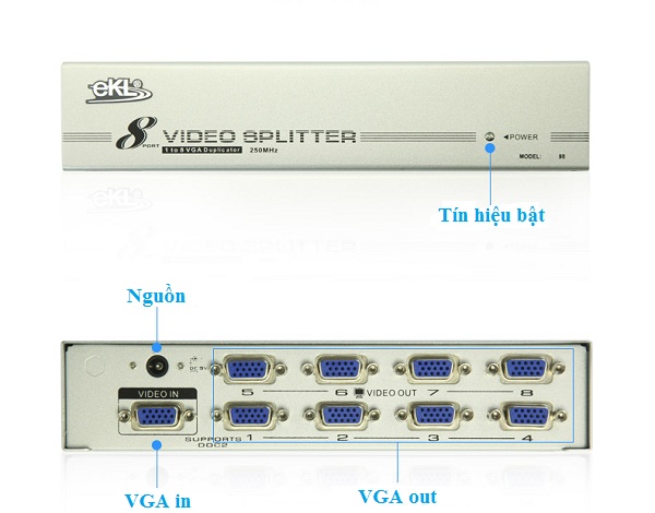 Bộ chia vga 1 ra 8 ekl loại 250 Mhz